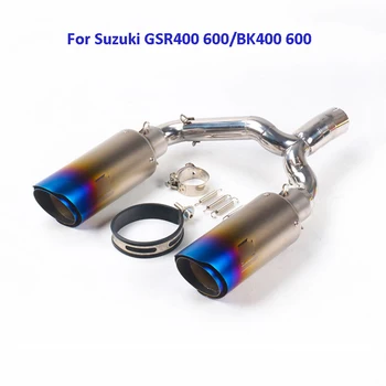 

GSR400 GSR600 Motorcycle Exhaust System Exhaust Pipe + Middle Mid Link Pipe Slip on Pipe for Suzuki GSR400 GSR600 BK400 BK600
