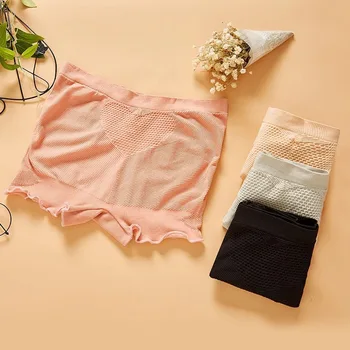 

Sexy Mid Waist Tummy Control Safety Short Panties Ladies Seamless Boyshort Woman Panties