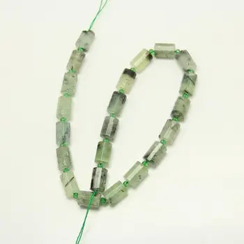 

Full strand Column Green Quartz Loose Beads Making Bracelet Findings,Polished Raw Crystals Spacer Charms Necklace Findings Bulk