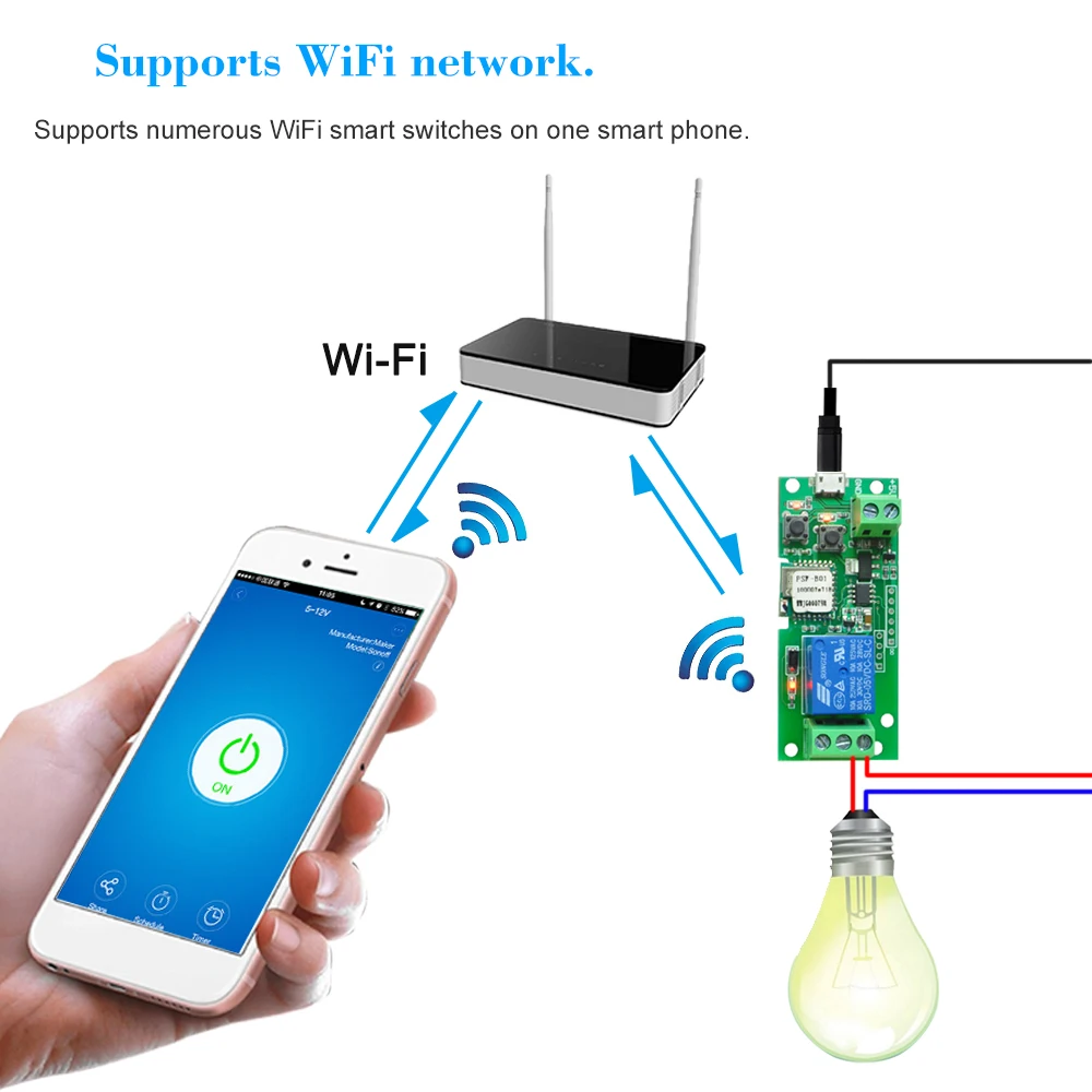 Беспроводной релейный модуль eWeLink USB DC5V Wifi для Alexa Google Home голосовое