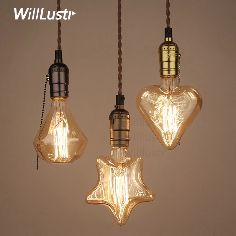 vintage Edison filament bulb pendant light classical suspension