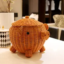 Офисный стол ящики для хранения косметики канцелярские большие творческие ротанга симпатичная корзина деревянный стол