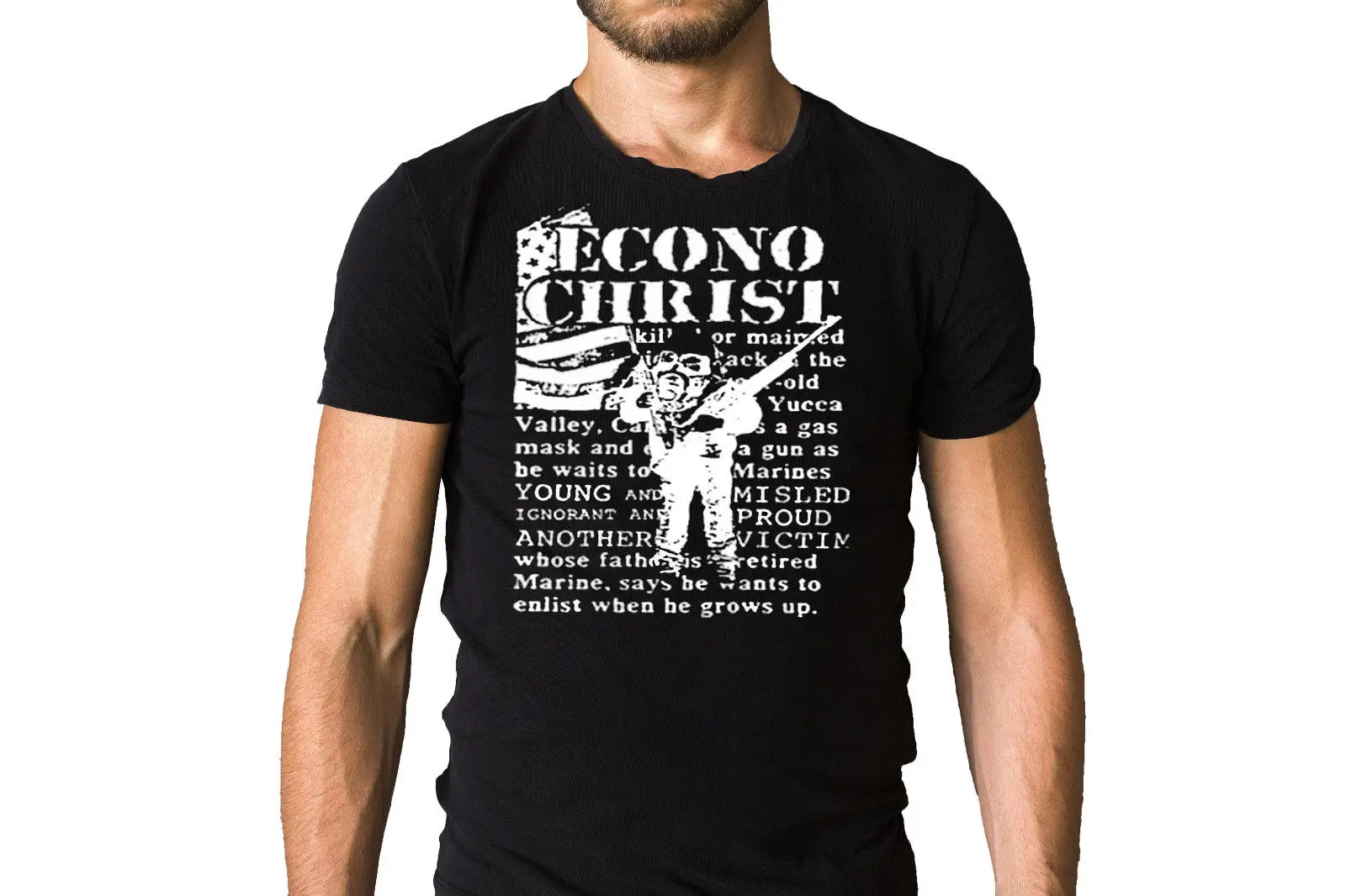 Econochrist обученный служить 1994 альбом Вдохновленный молодой солдат черная футболка