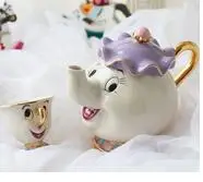 Мультфильм красота и чудовище чайный сервиз Mrs Potts чип кофе горшок, кружка, чашка милый Рождественский подарок на день рождения Прямая поставка