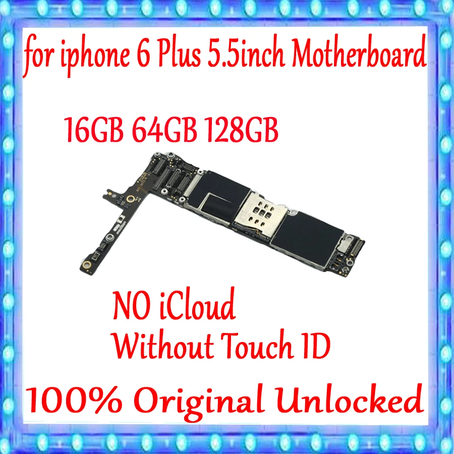 

100% Original for iPhone 6 Plus Motherboard unlocked Mainboard without Touch ID for iphone 6 Plus Logic board 16gb 64gb 128g