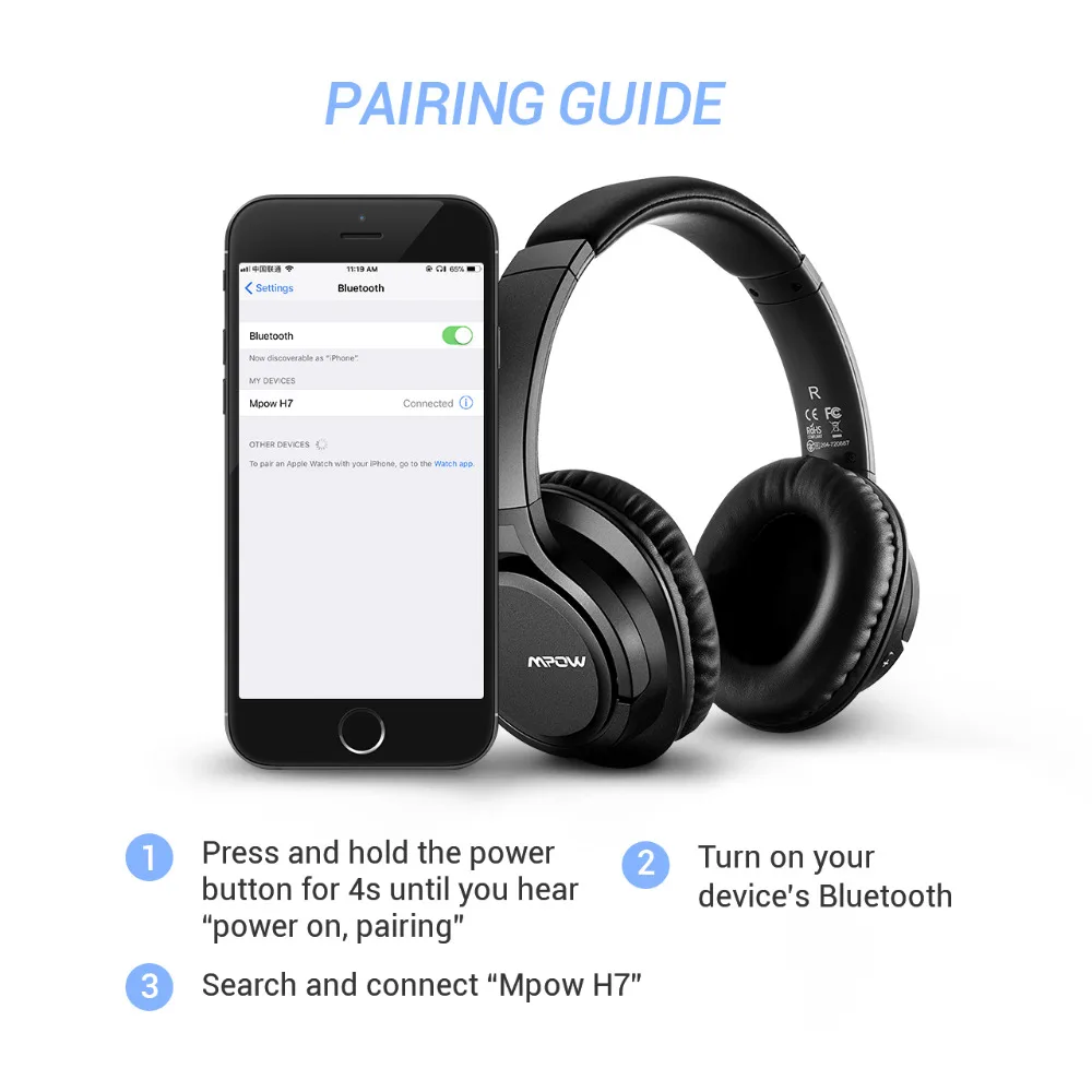 Mpow H7 Wireless Bluetooth Headset Pakistan brandtech.pk