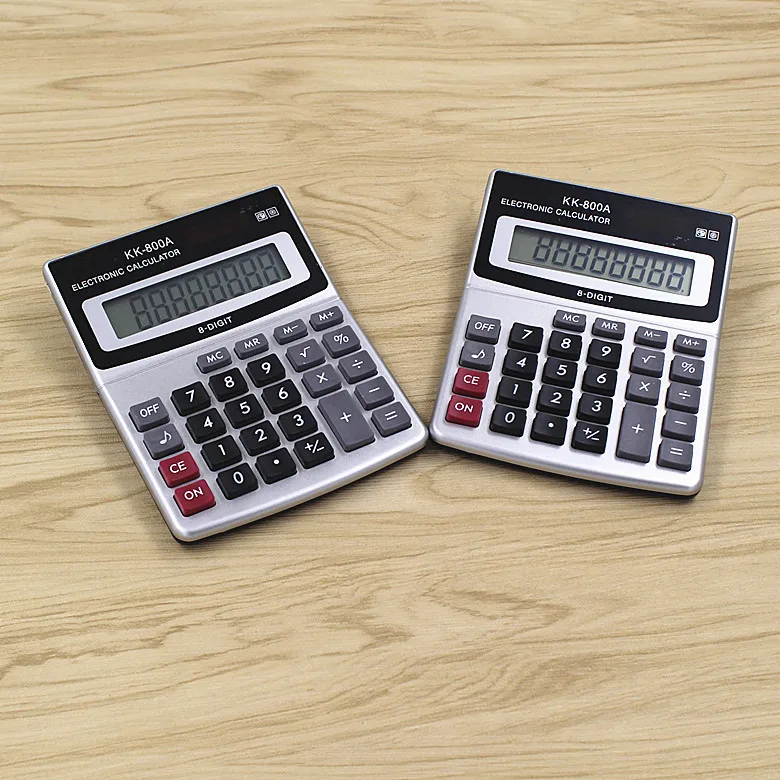 KK-800A صغيرة حجم 8 أرقام عرض الأعمال الحاسبة الالكترونية مع زر البطارية ضريبة Calculadora Cientifica