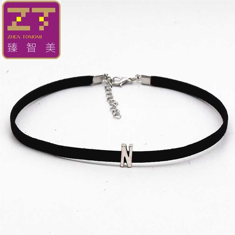 Hot New Torques Pure Black Velvet Leather Vintage Retro Letter Necklace Maxi Statement Chokers For Women 2018 Jewelry | Украшения и