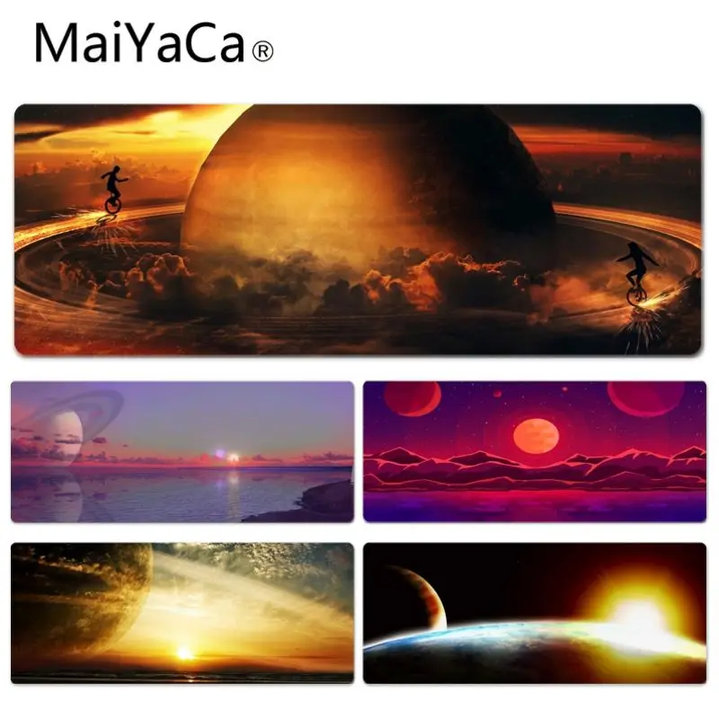 

MaiYaCa Sunset Planets Durable Rubber Mouse Mat Pad Size for 30x80cm and 30x90cm Gaming Mousepads