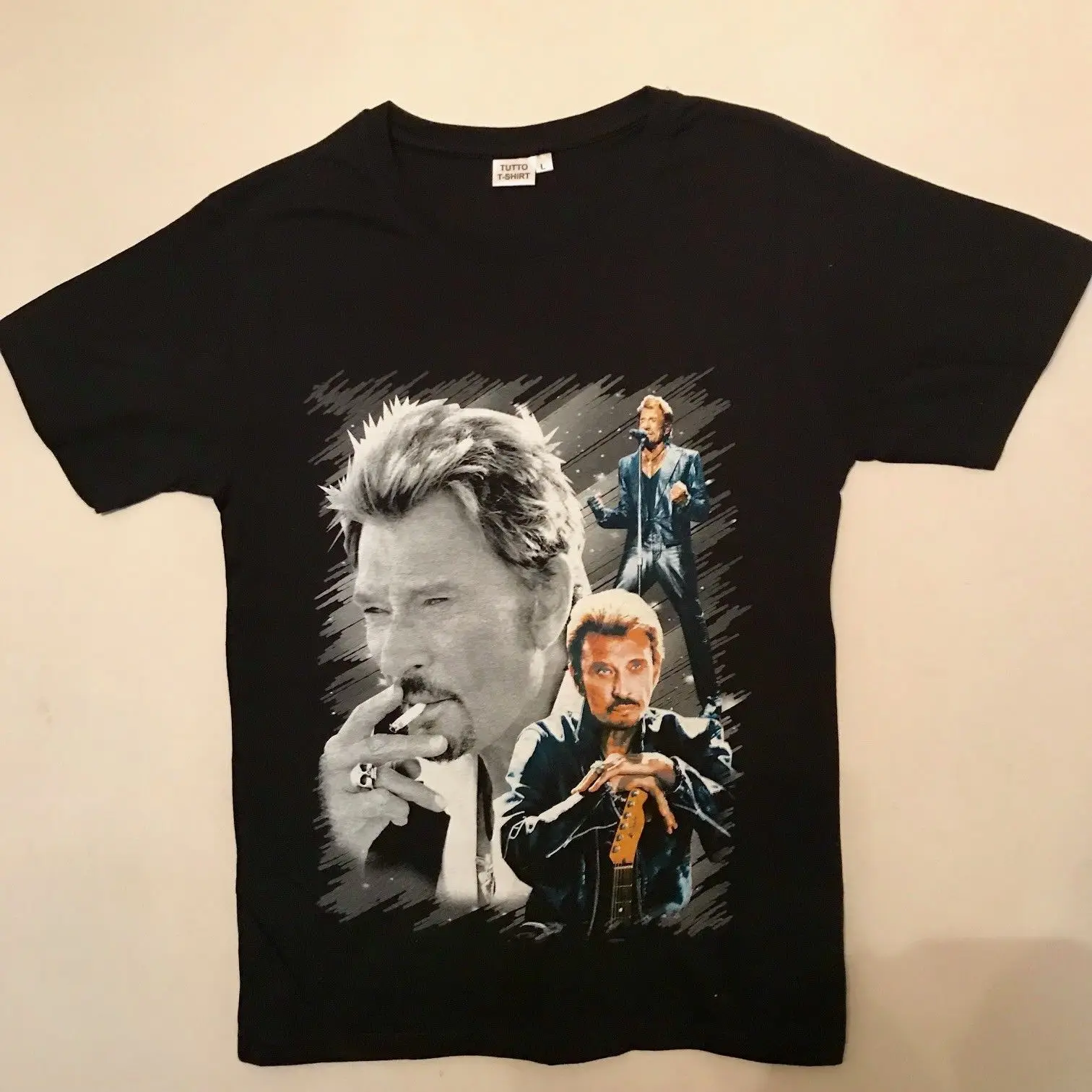 Футболка Johnny Hallyday/Livraison Gratuite для мужчин лето 2018 г. круглый средства ухода за кожей