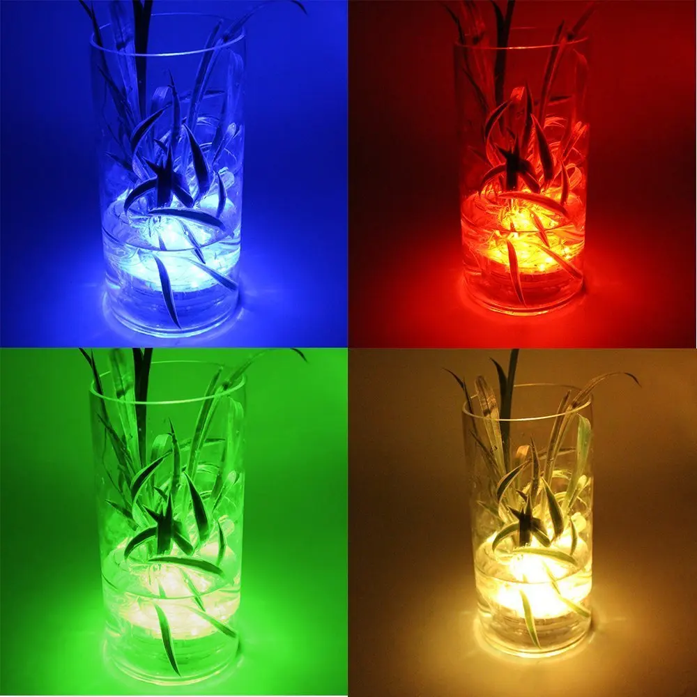 1pc Submersible Rgb Underwater Waterproof Led Candle Light Tea