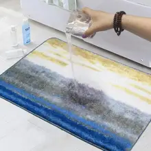 Сильный водопоглощающий напечатанный ковер нескользящий коврик для ванной туалета машинная стирка