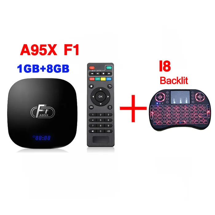 Приставка A95X F1 Smart tv box Android 8,1 Amlogic S905W 2 Гб ОЗУ 16 Гб ПЗУ 2,4 ГГц WiFi 4K медиаплеер PK X96mini ТВ приставка - Цвет: 1G 8G I8-Backlit