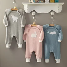 Новая детская одежда хлопок и шерсть вязаный свитер для детей с героями мультфильмов; детская одежда; комбинезон