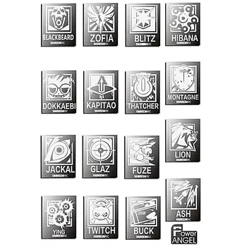 

16pcs/set Rainbow Six:Siege Metal Stickers for Phone Laptop Car Decal Stickers Teenages 3D DIY Sticker Toy