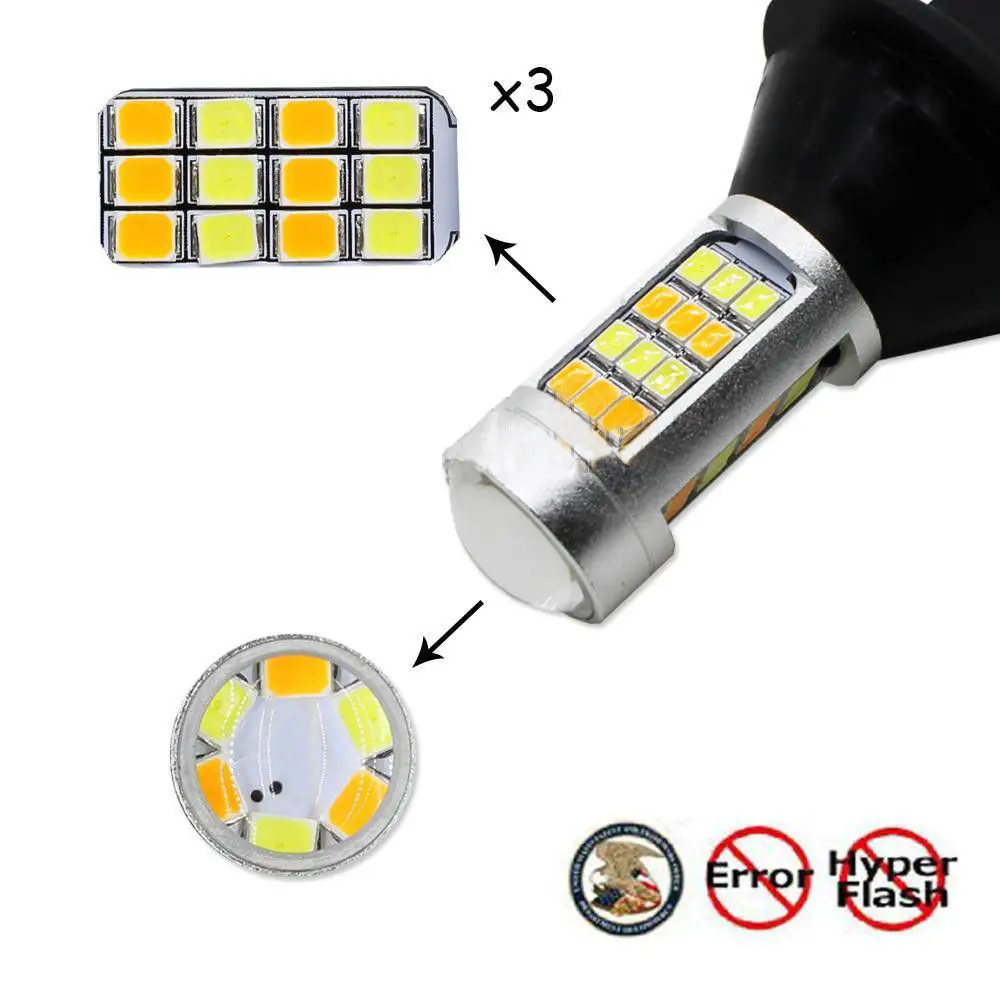 42 SMD S25 1156 BA15S светодиодный переключатель лампы белый желтый (янтарный)