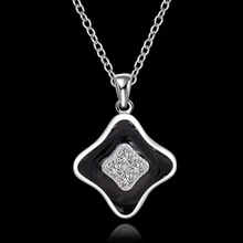 High Quality retail cheap Woman Silver Necklace Jewelry Gem Zircon And Paint N607