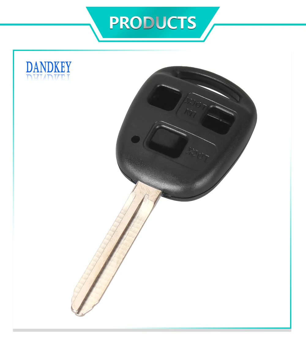 Dandkey Высокое качество для Toyota Camry 3 кнопки дистанционного ключа оболочки ключи автомобиля пустой чехол с Toy43 лезвие