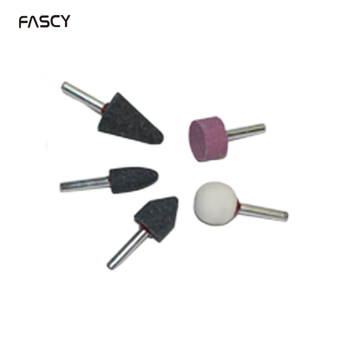 5pcs Mounted Stone Point Abrasive Grinding Wheels Bit Set for Dremel Rotary Tools 6mm Dia Shank