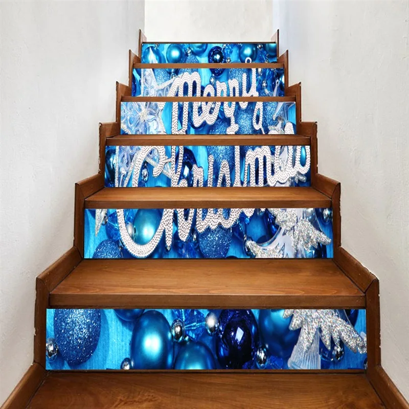 الأزرق 6 قطعة/المجموعة 18 سنتيمتر * 100 سنتيمتر 3D نافذة الدرج ملصقات muurstickers ديكور المنزل المعيشة غرفة نوم التفاف autocollants MA4