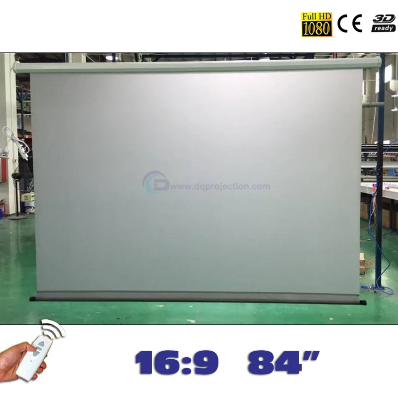 84 inches 169 Rear Motorized Projector Screens Electric Projection