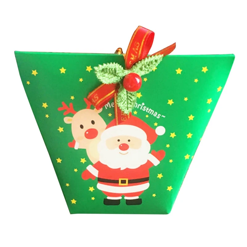 1 шт Санта Клаус Олень фестиваль пользу бумажная коробка конфет DIY конфеты подарочные коробки Рождество год коробочка для конфет на вечеринку - Цвет: 23