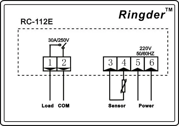 RINGDER RC-112E 230V30A холодный нагрев вкл/выкл реле Универсальный цифровой регулятор температуры регулирующий термостат