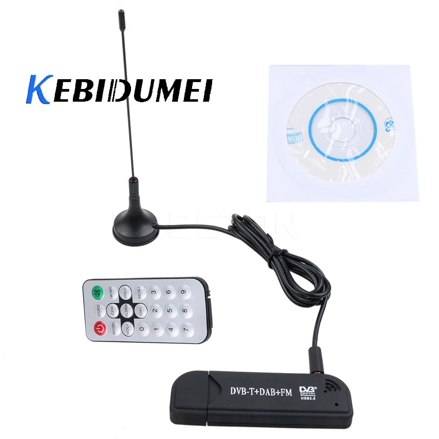 

kebidumei Digital USB 2.0 DVB-T FM SDR DAB HDTV TV Tuner Receiver Stick RTL2832U FC0012 Support Windows 2000/XP/Vista/WIN7