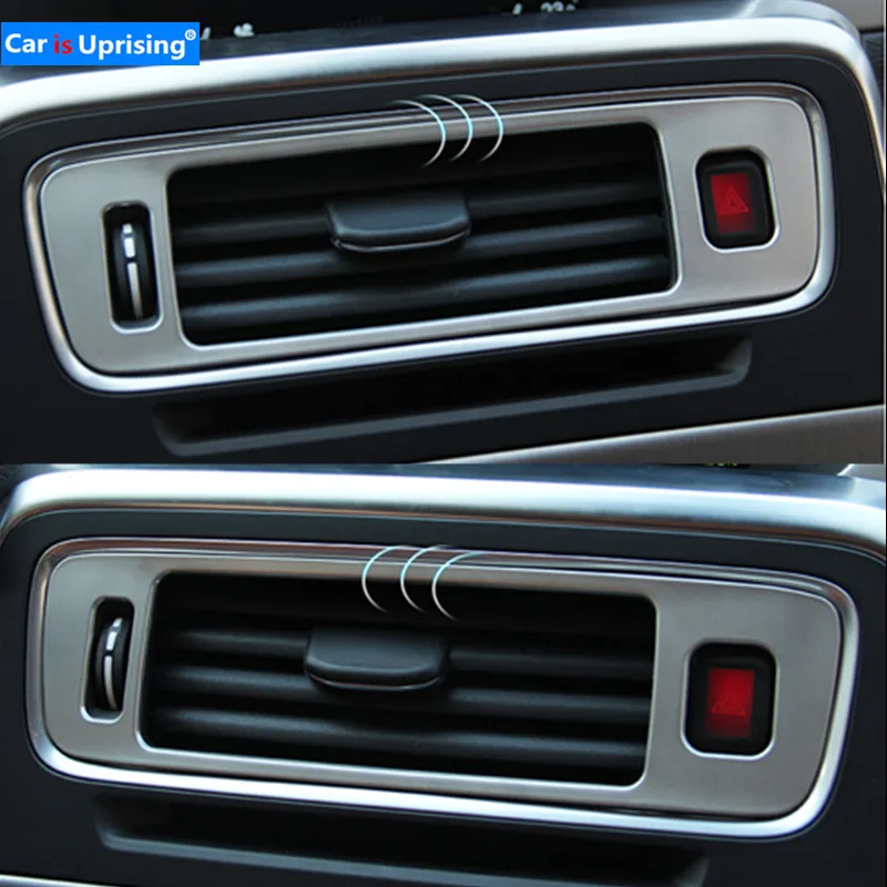 

Stainless Steel Middle Console Air Conditioner Outlet Panel Decorative Cover Trim For Volvo S60 V60 Car Accessories