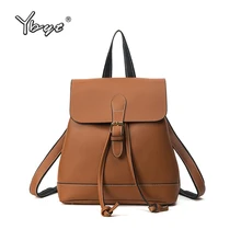 YBYT brand 2018 new vintage casual women PU leather teenagers preppy style rucksack female shopping bags ladies travel backpacks