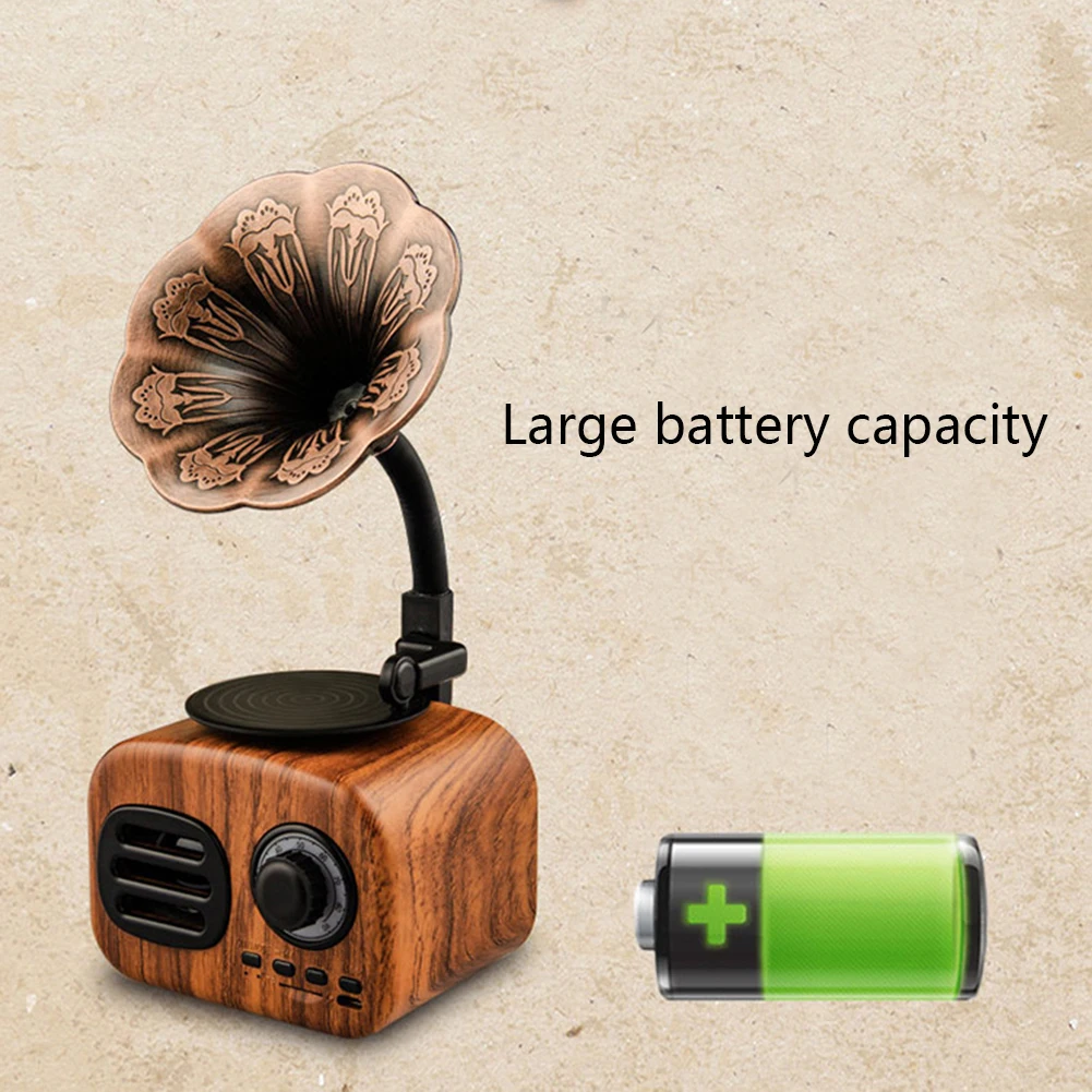 

Retro Phonograph Mini Wireless Bluetooth Speaker Bluetooth Speaker Card Computer Outdoor Audio Lightweight Chic Speaker