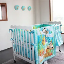 Высококачественный милый комплект постельного белья для детской кроватки, Комплект постельного белья для новорожденной кроватки с рисунком из мультфильма, одеяло, бамперы, простыня для детской кровати