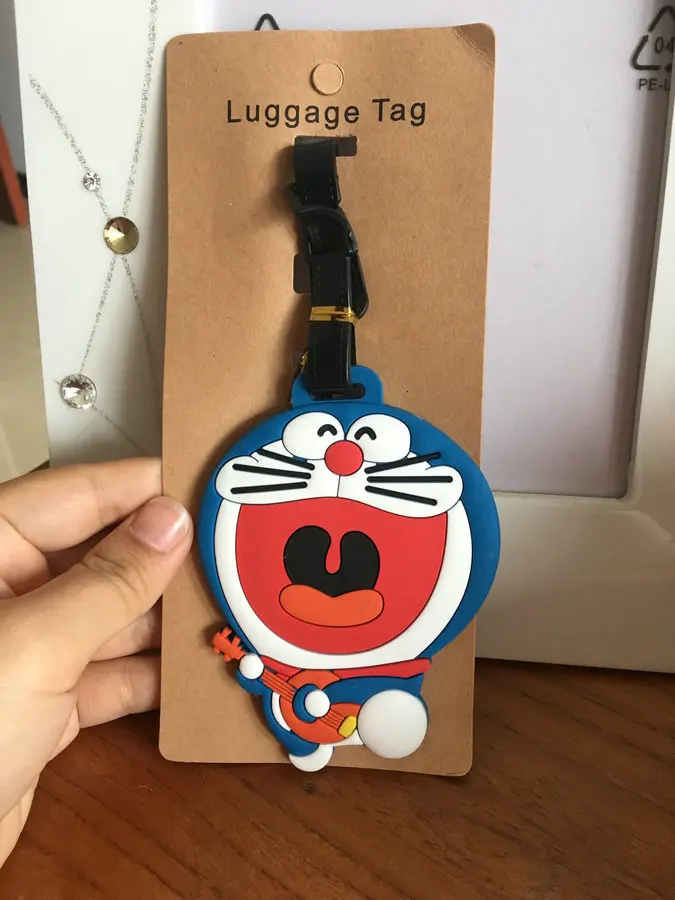 

Handmade PVC Cartoon Cute Luggage Tag Doraemon Travel Accessories Suitcase ID Address Holder Baggage Boarding Tag Portable Label