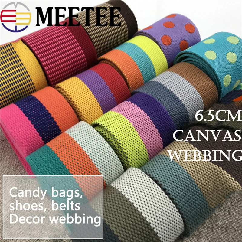 

3meter Meetee Polyester Cotton Canvas Webbing Ribbon Band 5.8/6/6.8cm Sewing Backpack Belt Bags Strap Shoes Clothing Decor Tape