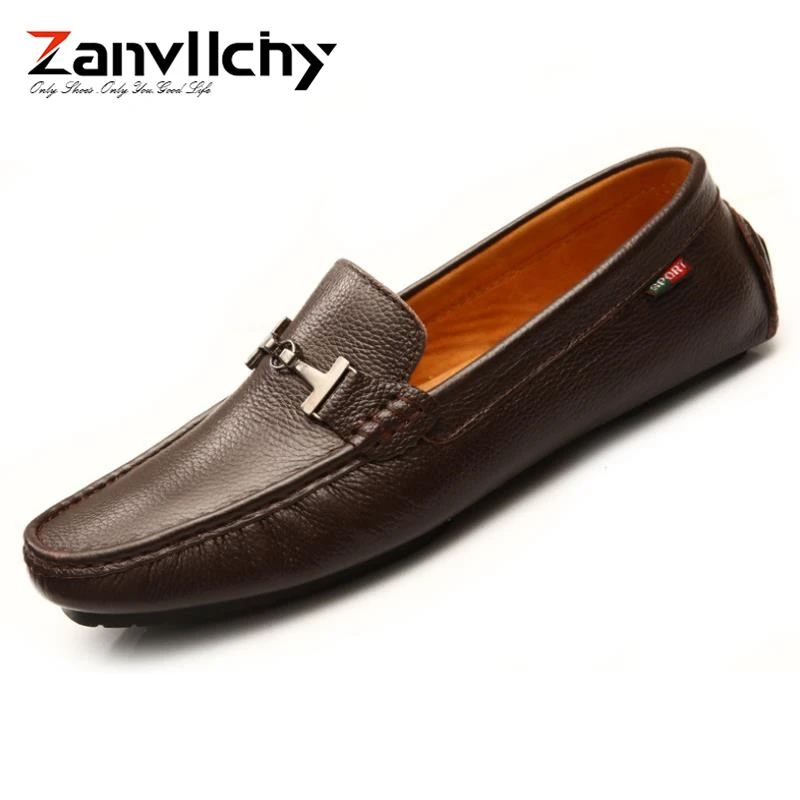 

Zanvllchy Genuine Leather Handmade Men Loafers 2018 Mens Brand Slip On Summer Boat Shoes Fashion Casual Moccasins Men