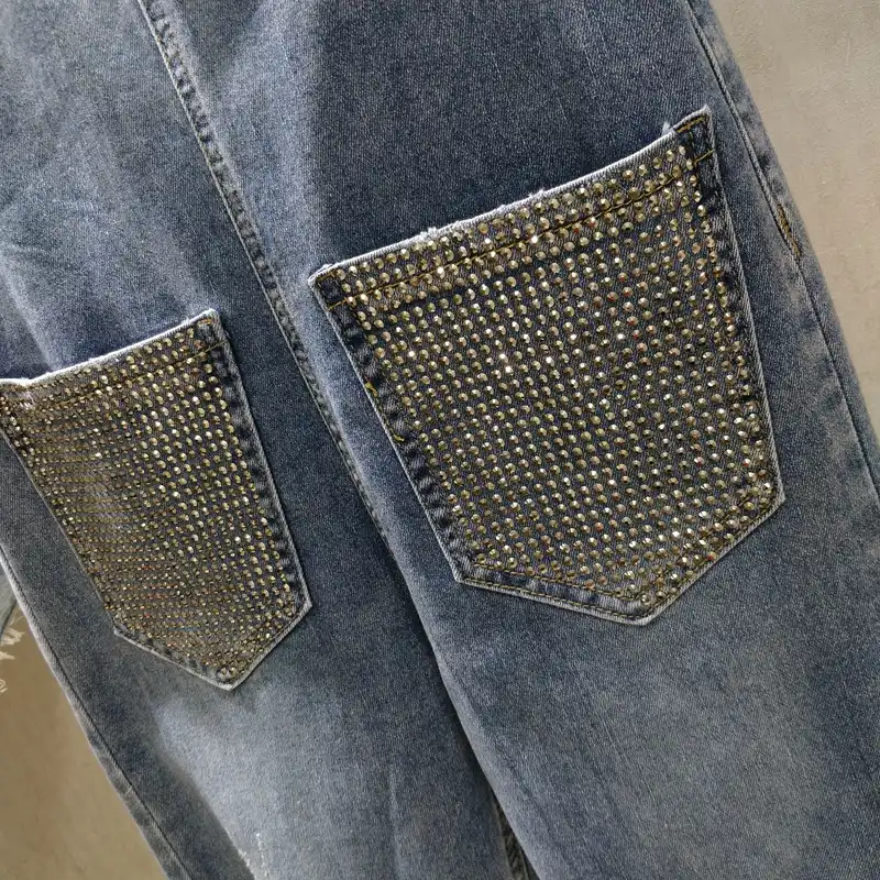 denim and diamond jumpsuit