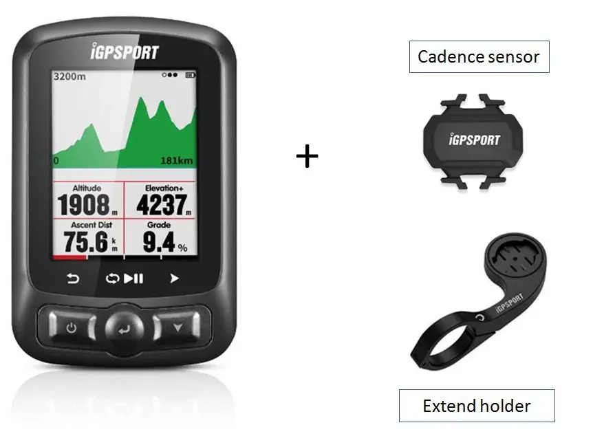 I gps порт ANT+ gps IGS618 велосипедный Bluetooth беспроводной секундомер Спидометр Водонепроницаемый IPX7 велосипедный Спидометр компьютер - Цвет: with cadence sensor