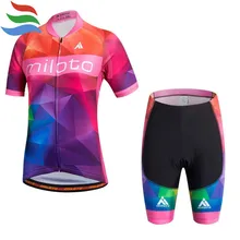 Miloto Велоспорт Джерси женские короткие Высокое качество гель MTB bycling одежда Ciclismo Ropa Conjunto Ciclismo#341
