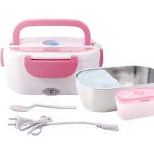 40 Вт/220 В 12 Вт/12 В 1.5L Электрический нагревательный Ланч-бокс портативный из нержавеющей стали внутренний корпус Электрический Подогрев Bento box двойные слои