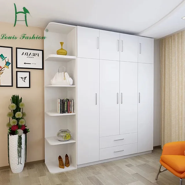 Louis Fashion Simple Modern Economy Bedroom Wooden Four White Louis Fashion Simple Modern Economy Bedroom Wooden Four White Wardrobe