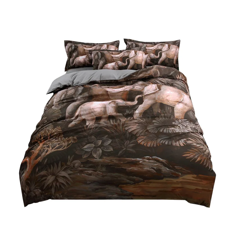 

Oil Printing 3D Bedding Set 2019 Duvet Cover 3 Pcs Elephant Twin Full Queen King Size Pillowcases Bet Sets Dropshipping LM05