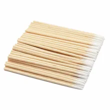 100 шт Деревянные ватные палочки для косметики, инструменты для перманентного макияжа, медицинские ювелирные изделия для ушей, чистящие палочки, палочки с кончиком дерева, ватные палочки