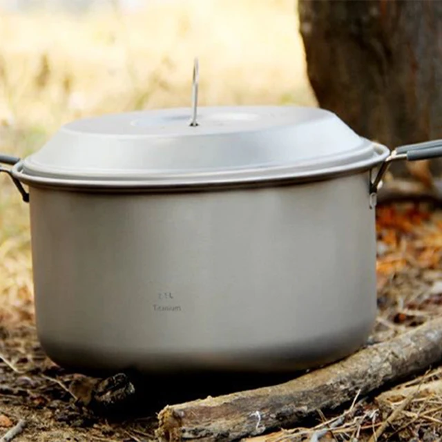 Cheap Keith 2.5L Titanium Pot Camping Cookware Outdoor Camping Hiking Traving Hunting Picnic Cooking Utensils 350g KP6018