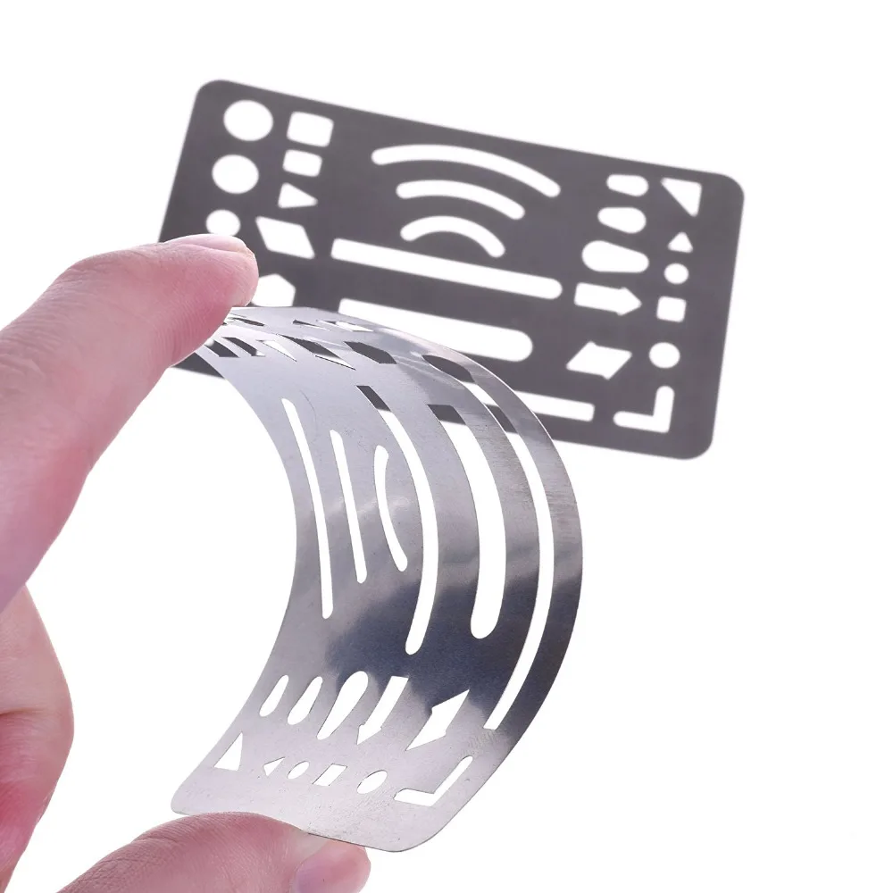 XRHYY 2-Pieces Stainless Steel Erasing Shield Letter Craft Drawing Drafting Tool Shield