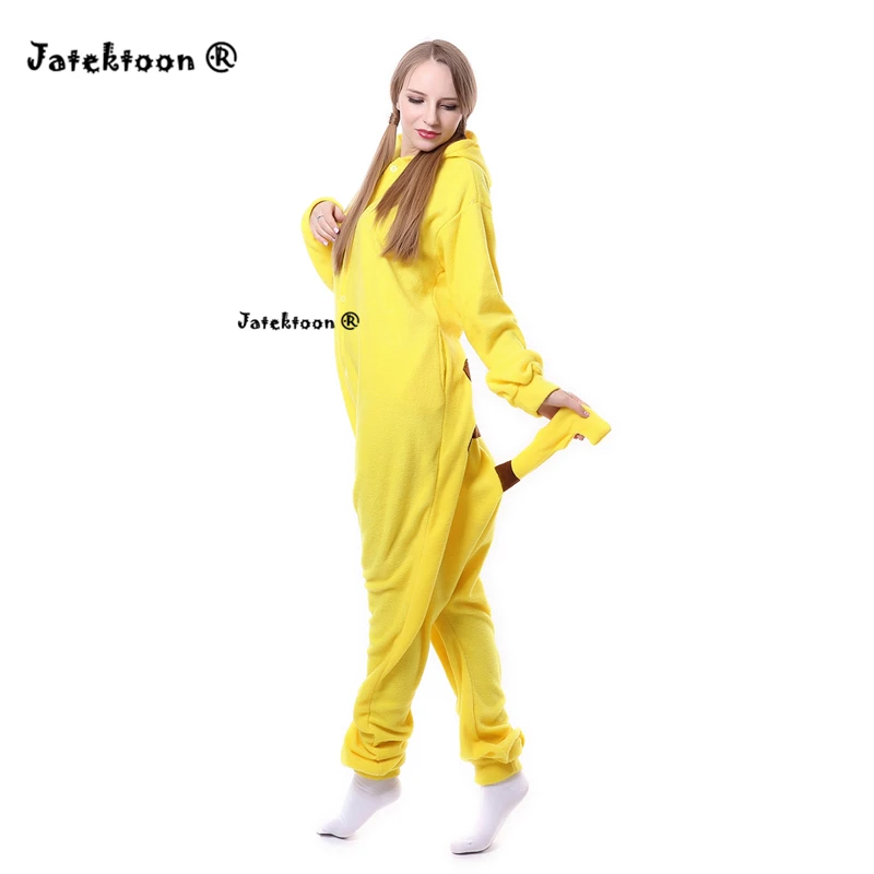 Children Adults Poke mon Pika chu Onesie Kids Girls Boys Warm Soft Cosplay Pajamas One Piece Sleepwear Halloween Costumes