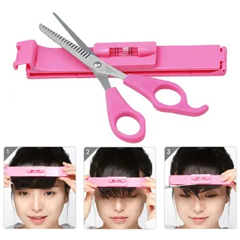

Women Girls Professional Hair Cutting Leveler Bangs Clipper Guide Tools Set Home DIY Hairdressing Scissor Ruler Styling Kit