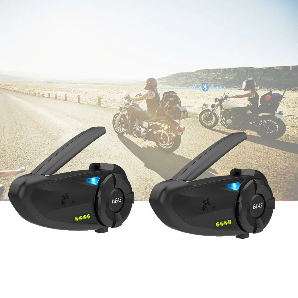 

2pcs High Quality moto Bluetooth Intercom kasku Motorcycle Helmet Headset 2 Riders intercomunicadores earphones with FM Radio
