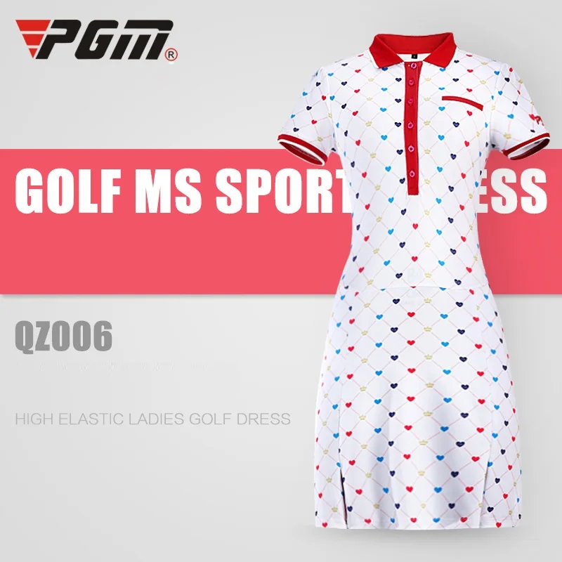 

Womens Slim Printing Golf Wear Summer Women Golf Tennis Dress Ladies Short Sleeve Quick Dry Breathable Shorts Skirt D0372