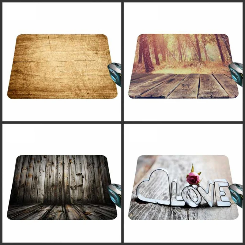 Wooden Floor Computer Mouse Pad Mousepads Radiation Decorate Your Desk Non-Skid Rubber Pad 220mmX180mmX2mm&250mmx290mmx2mm