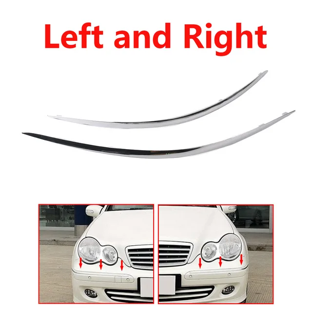 LH Or RH Or Pair Front Bumper Chrome Strip Trim Molding For Mercedes